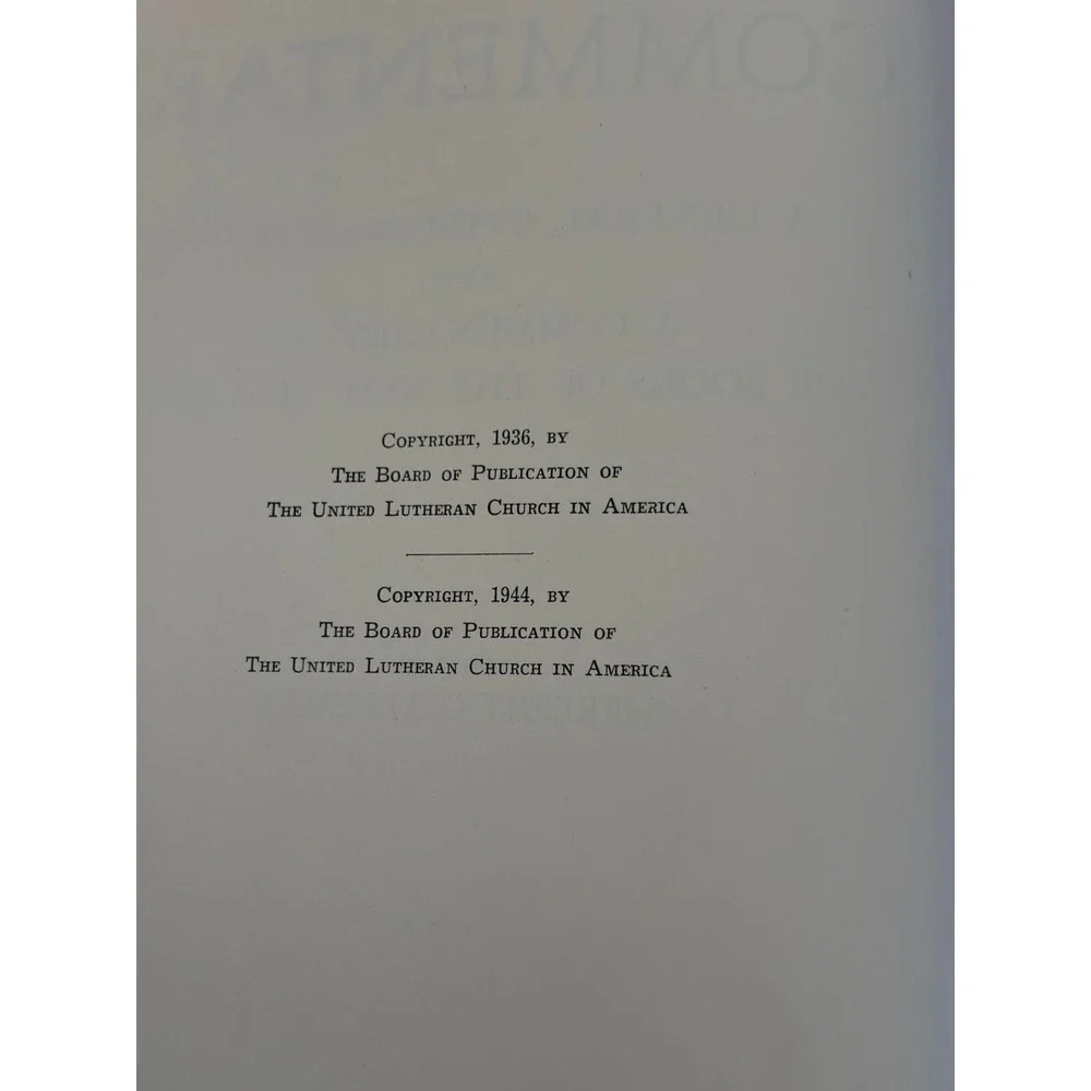 New Testament Commentary Herbert C Alleman 1944 Revised Edition Muhlenberg Press